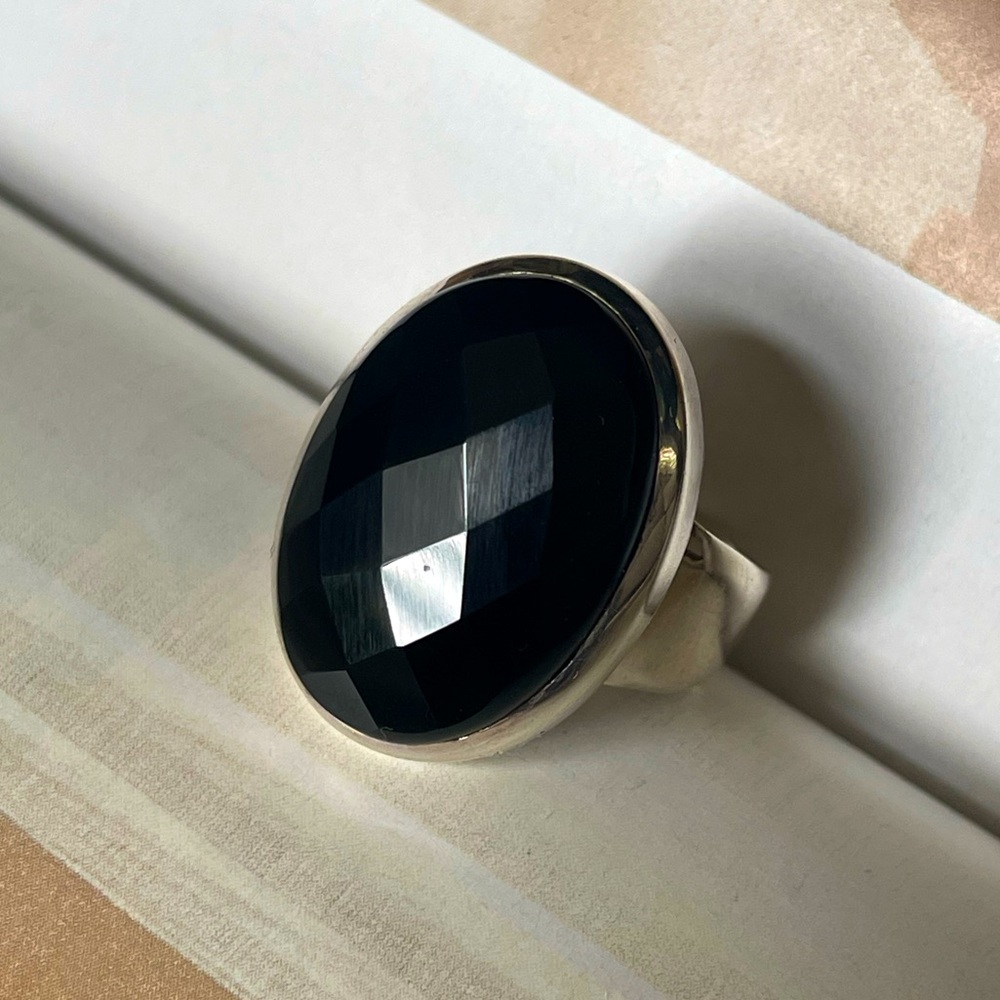 925 Sterling Silver Black Onyx Unisexual! Statement Ring!🖤🖤
